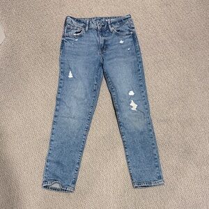 GAP Kids Girls Straight Leg Jeans in Distressed Blue